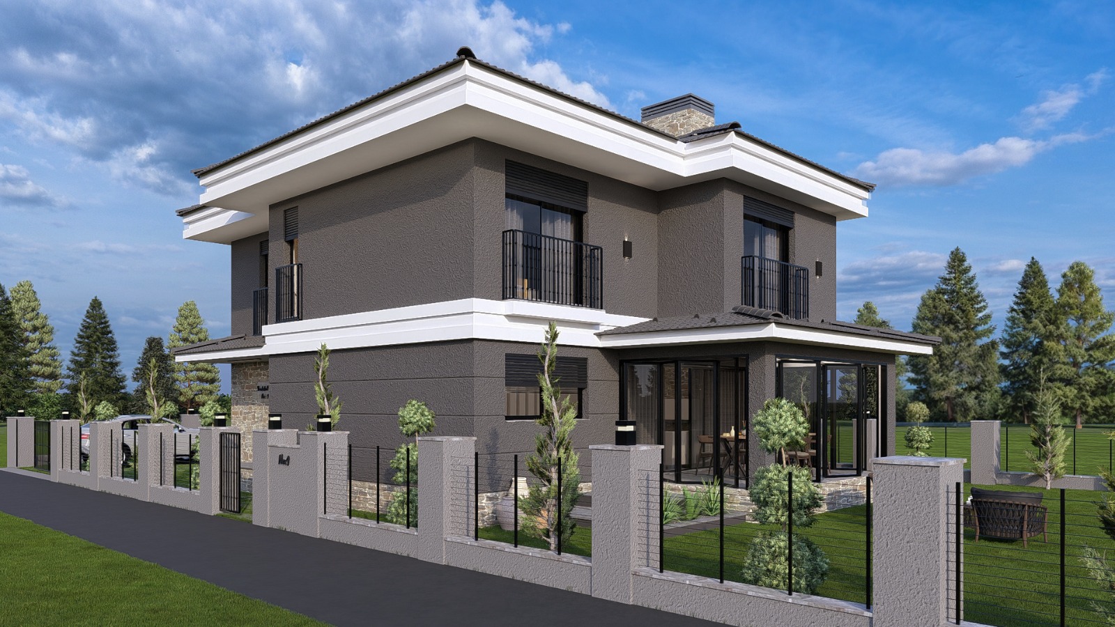 Villa bahçe ve teras alanı