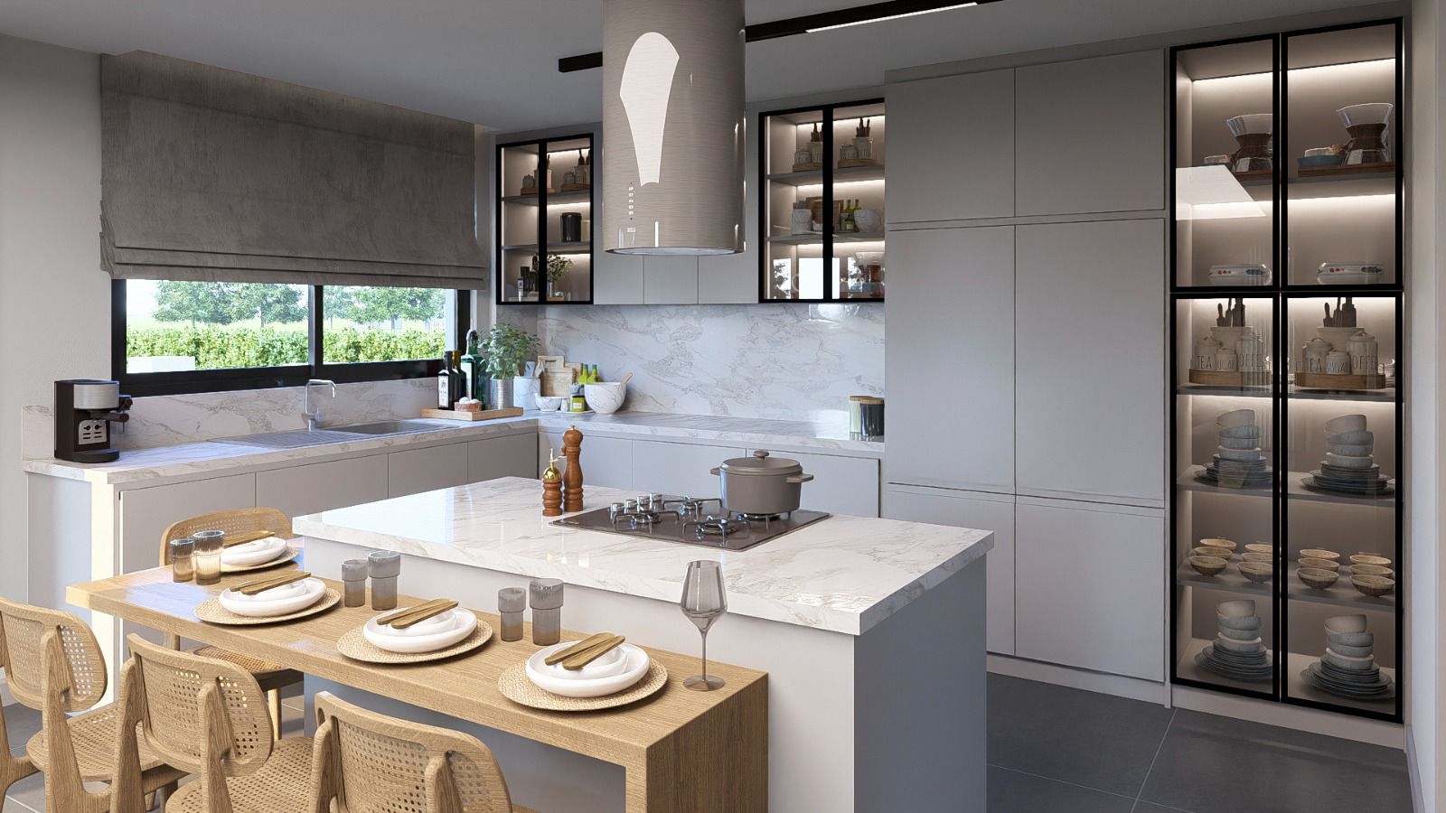 Şık ve ferah mutfak iç mekan